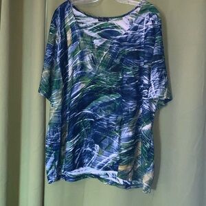 Creation Las Vegas Abstract Blue and Green Top